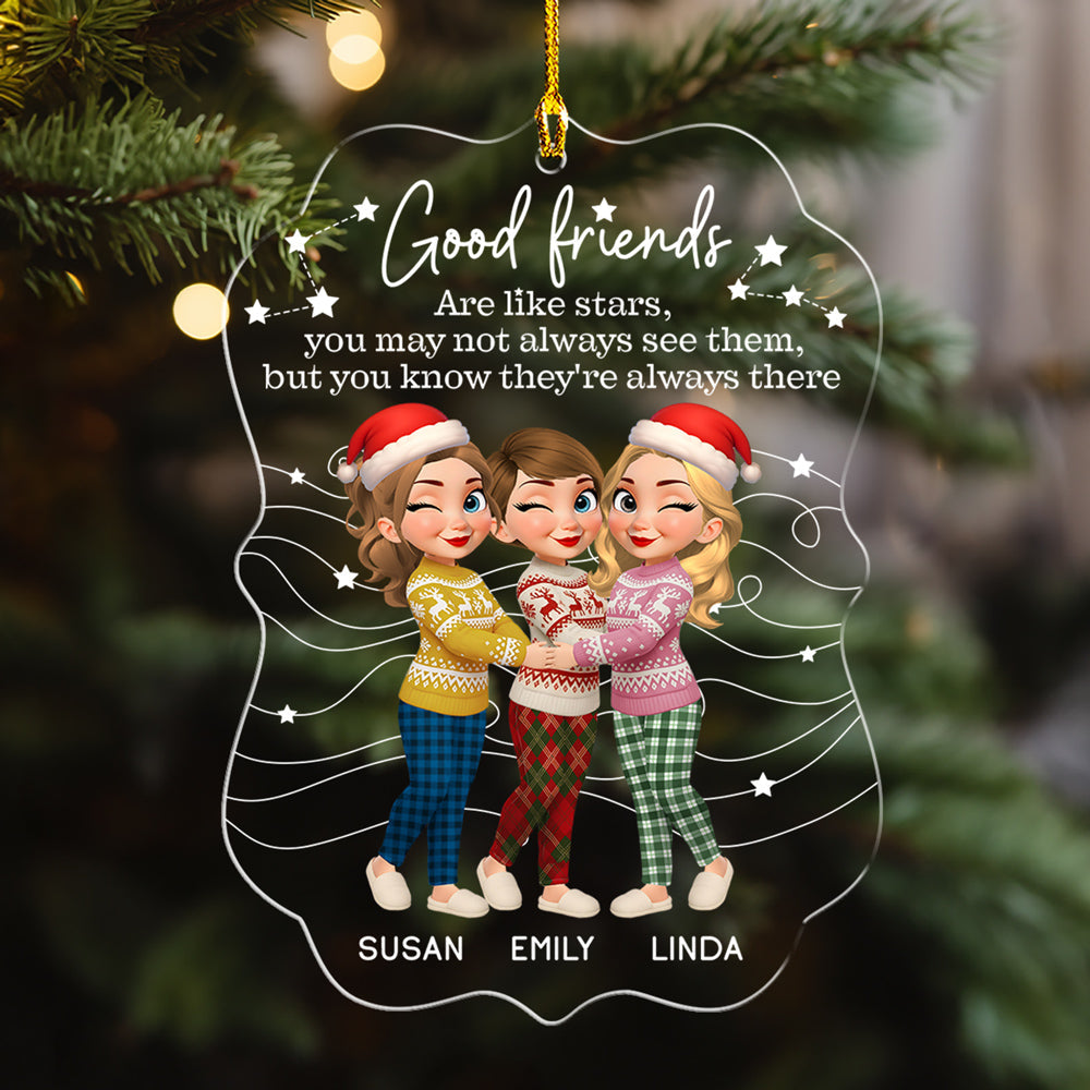 Friends Like Stars Always There - Personalized Custom Acrylic Ornament