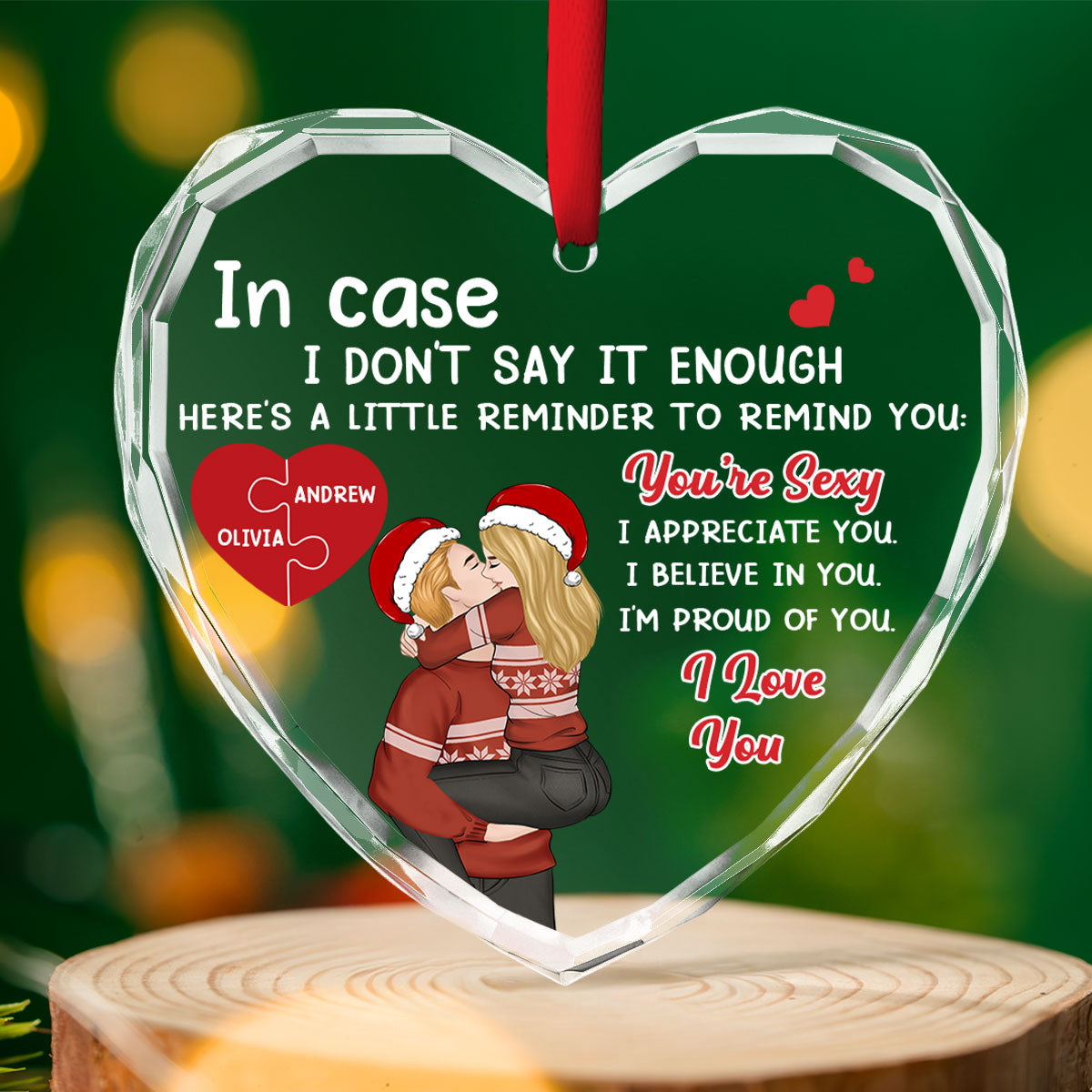 Proud Of You Love - Personalized Custom Glass Ornament