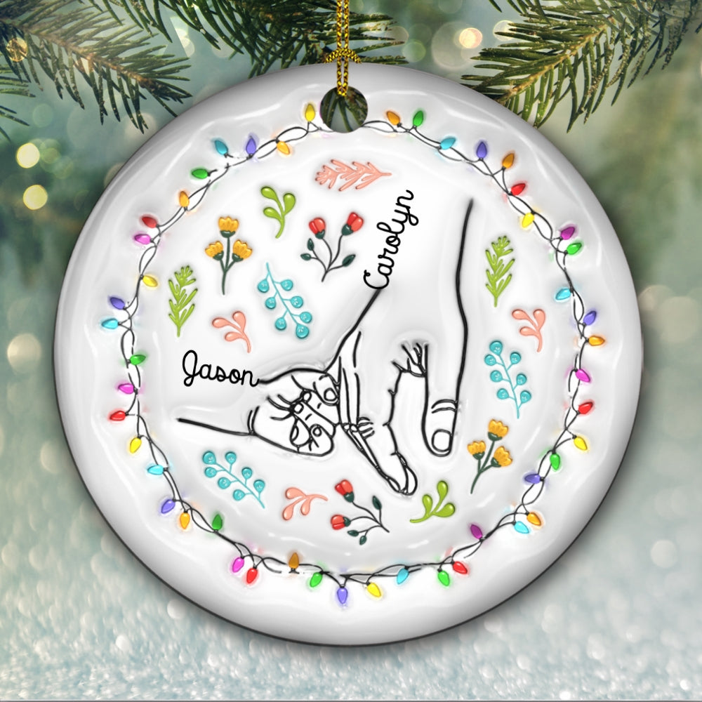 Nana Hold Our Hands - Personalized Custom 3D Inflated Effect Ceramic Ornament