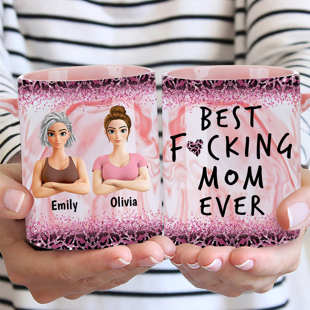 Best Mom Ever Version 2 - Personalized Custom Pink Marble Mug