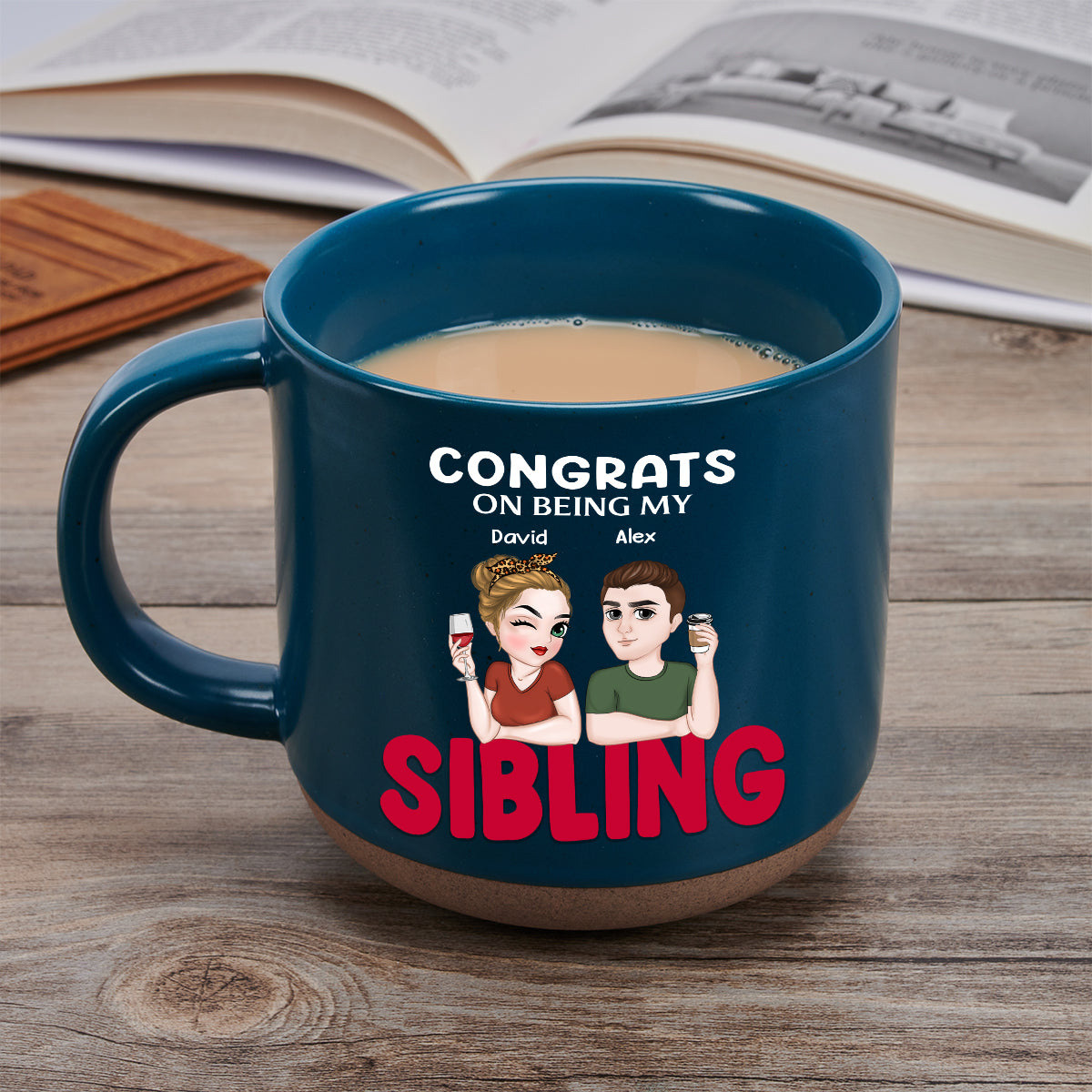 Congrats On Being My Siblings - Personalized Custom Pottery Mug