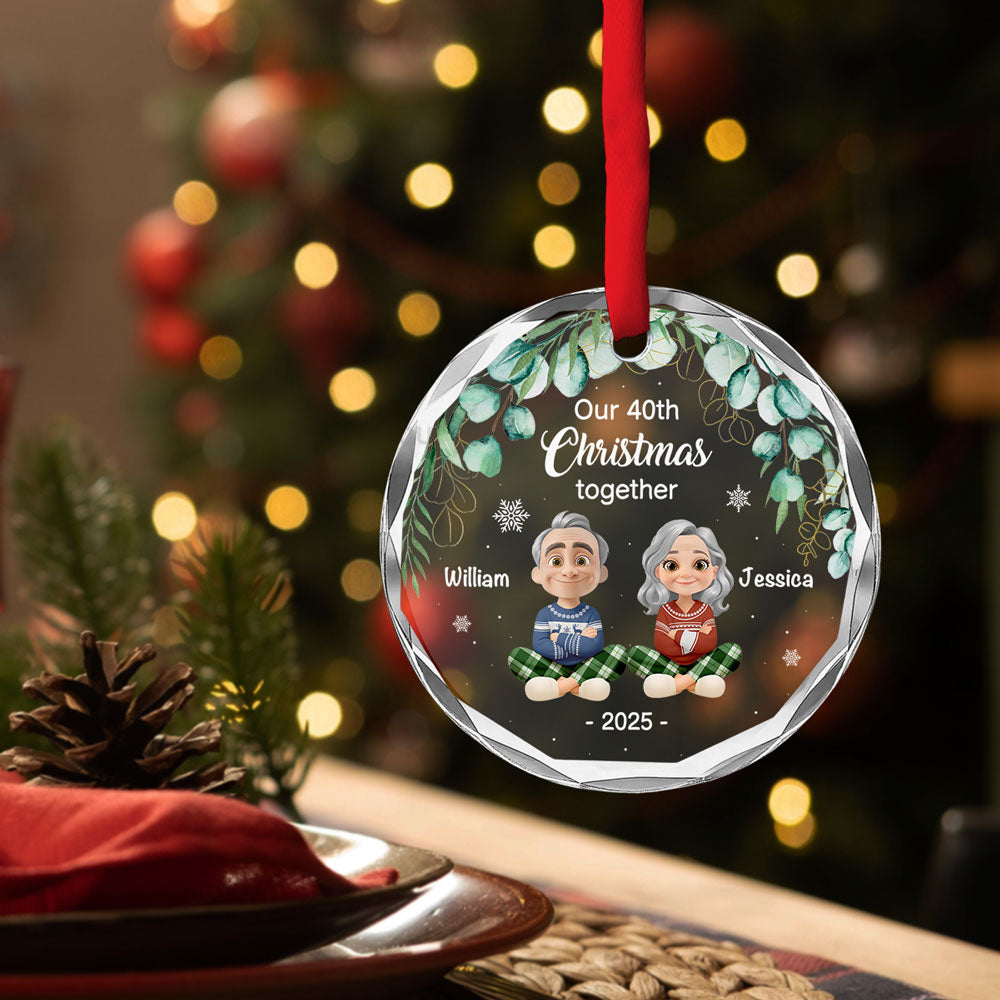 Another Christmas Together - Personalized Custom Glass Ornament