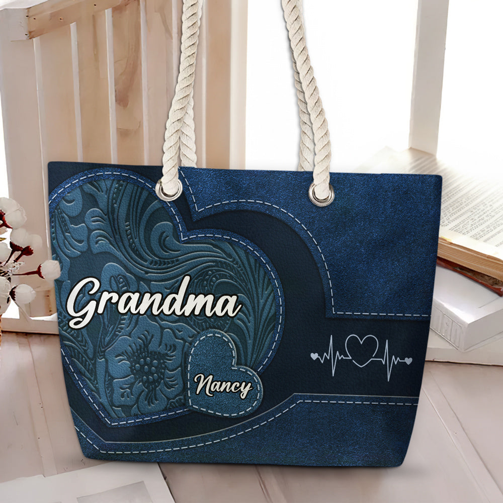 The Heart Of The Family - Personalized Custom Beach Bag