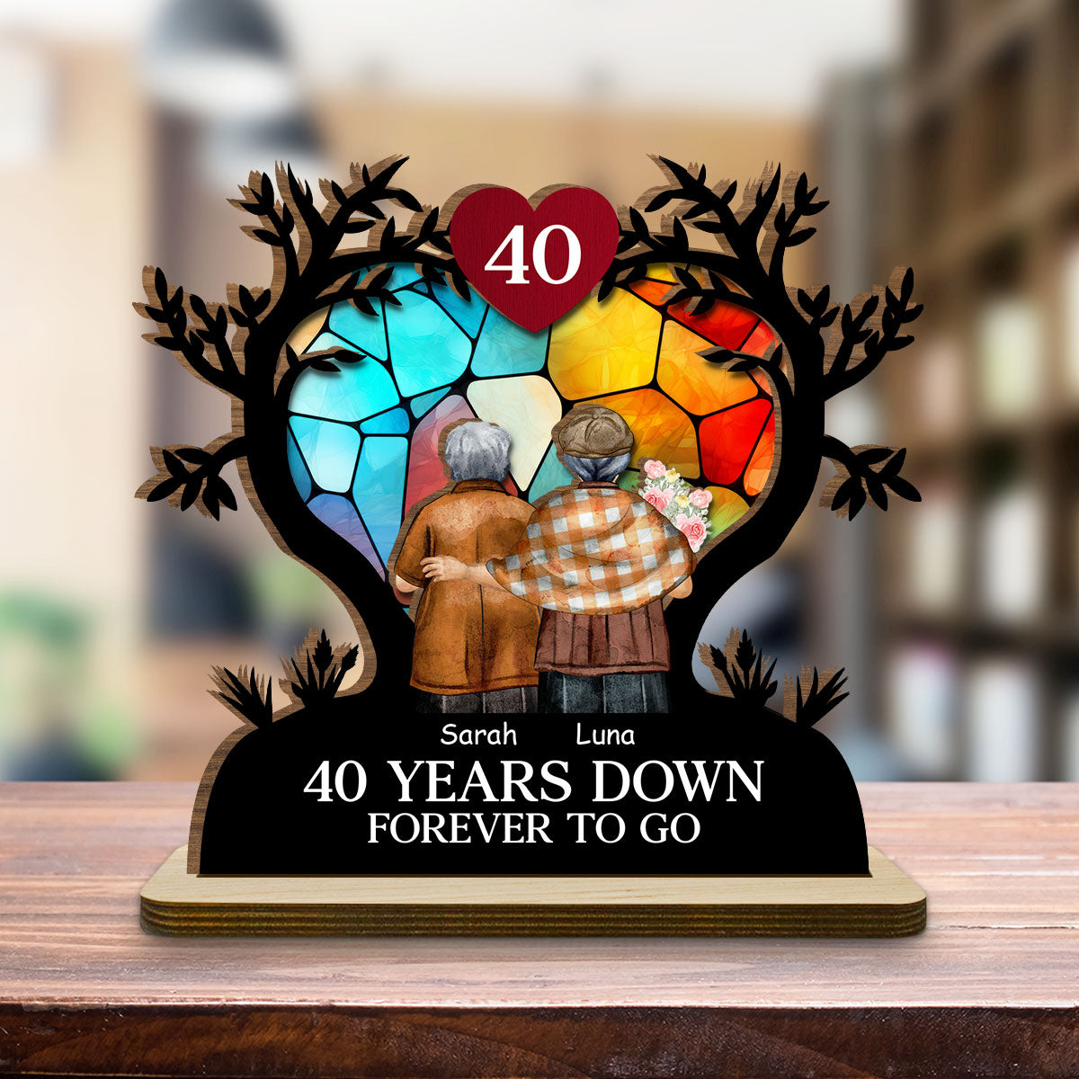 Endless Love - Personalized Custom 2-Layer Wood Plaque With Flat Base