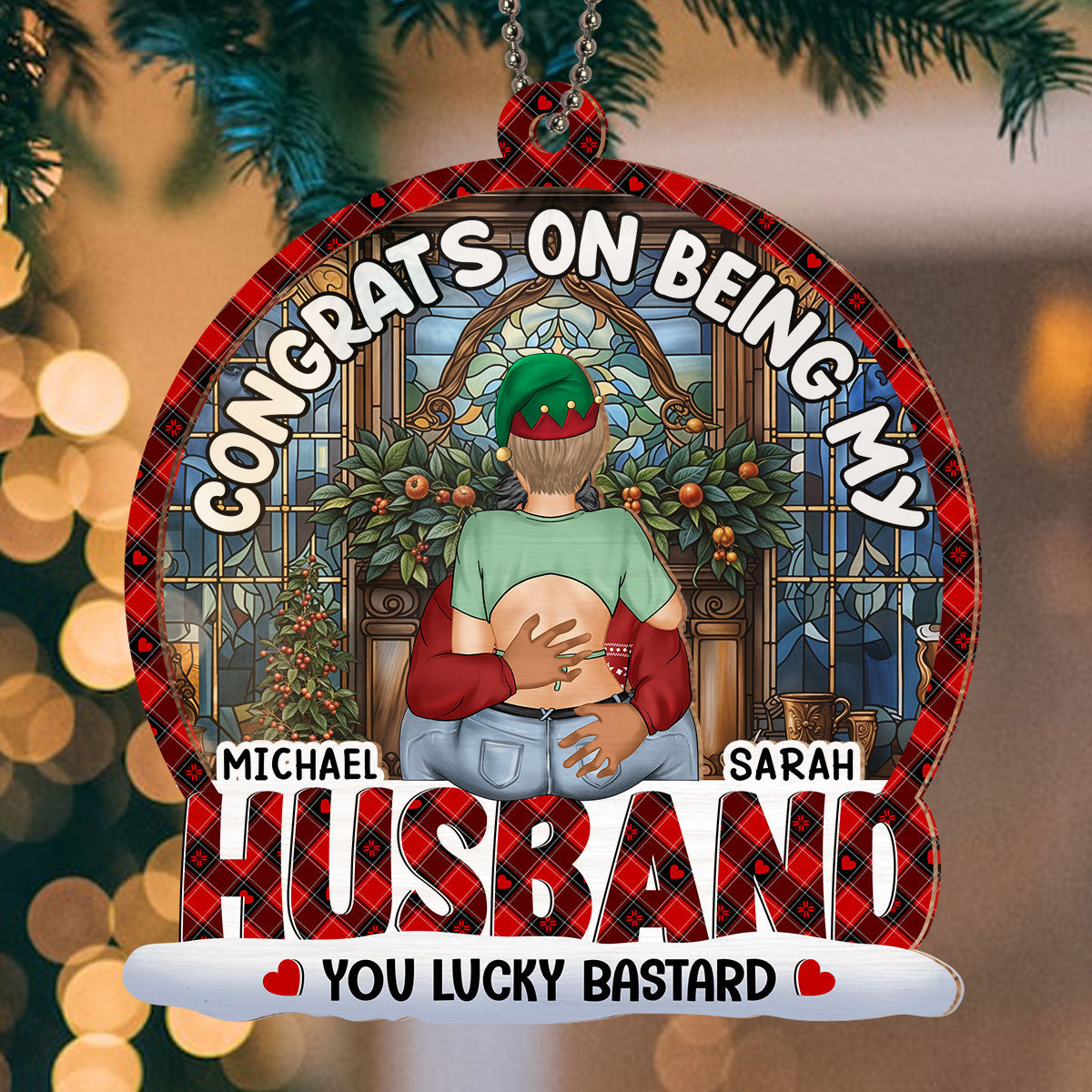 Congrats On Being My Boyfriend - Personalized Custom Suncatcher Ornament