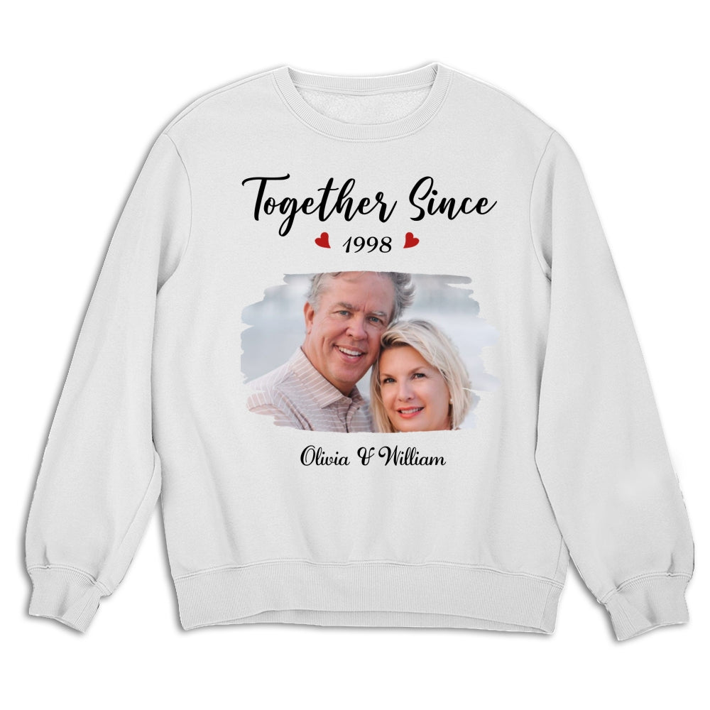 Together Since Husband Wife Photo - Personalized Custom Shirt