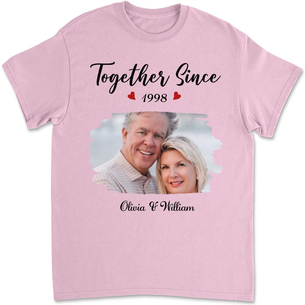 Together Since Husband Wife Photo - Personalized Custom Shirt
