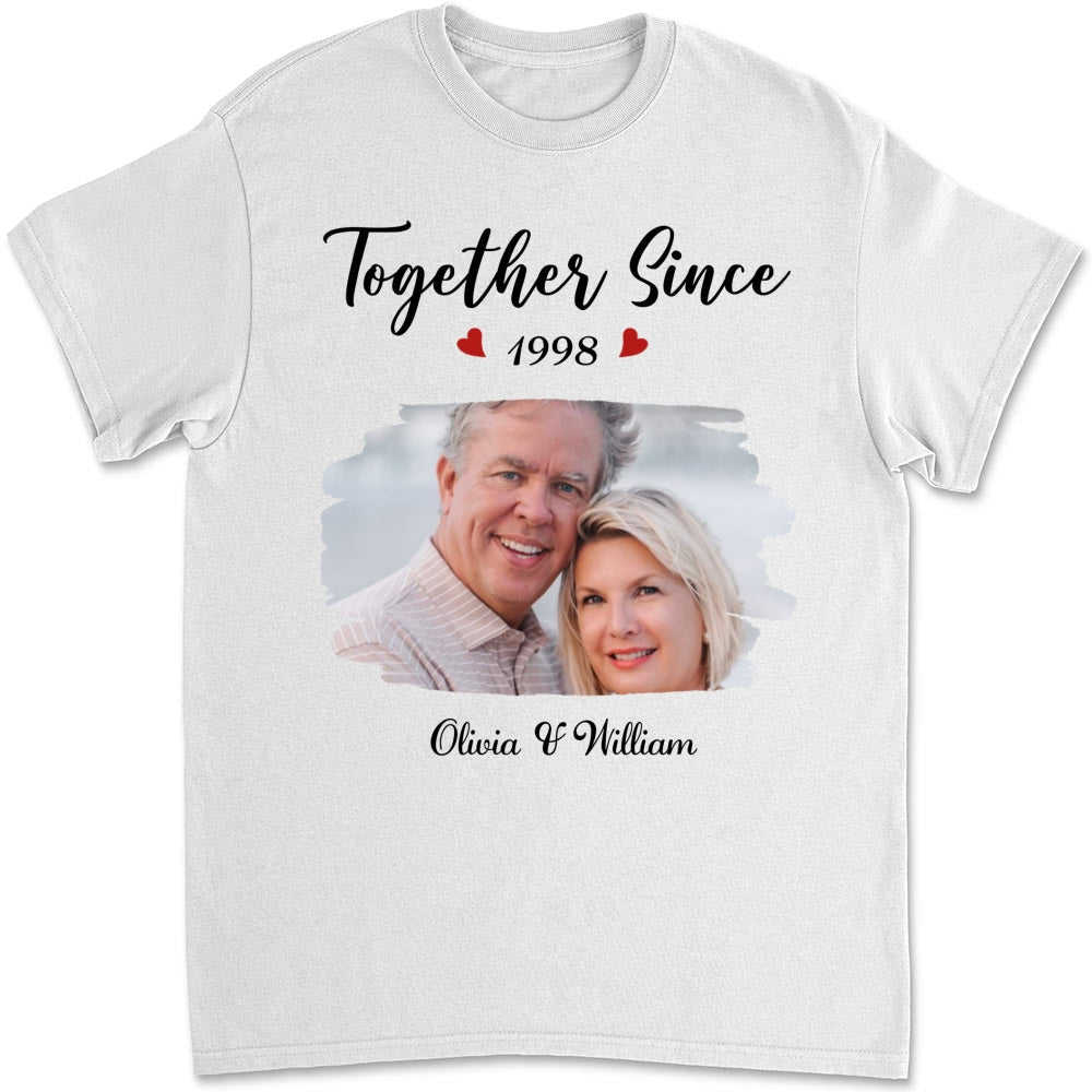 Together Since Husband Wife Photo - Personalized Custom Shirt