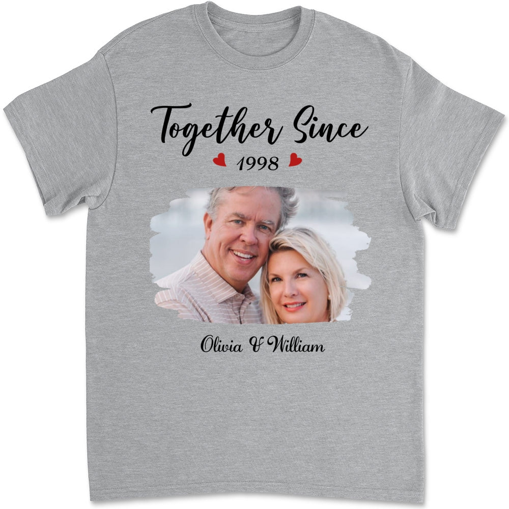 Together Since Husband Wife Photo - Personalized Custom Shirt