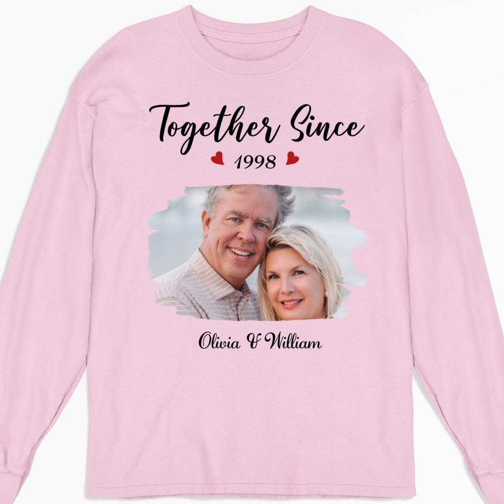Together Since Husband Wife Photo - Personalized Custom Shirt