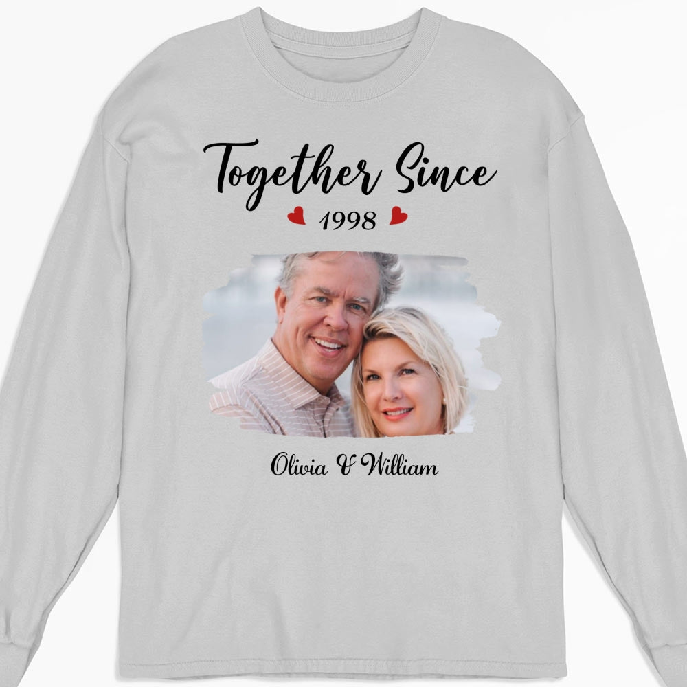 Together Since Husband Wife Photo - Personalized Custom Shirt