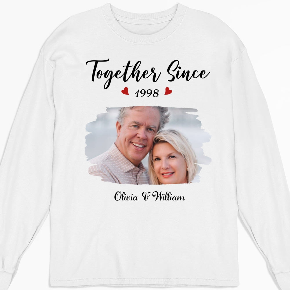 Together Since Husband Wife Photo - Personalized Custom Shirt