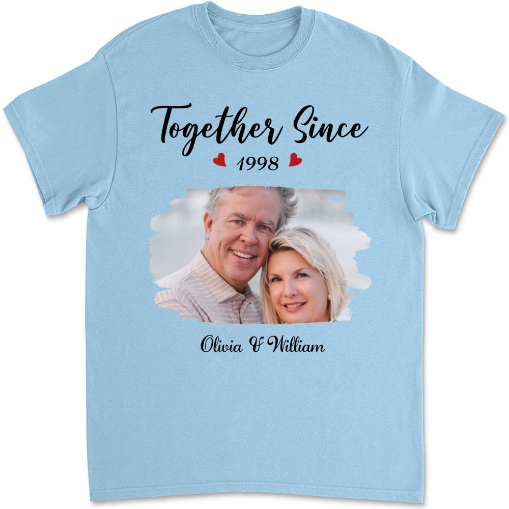Together Since Husband Wife Photo - Personalized Custom Shirt