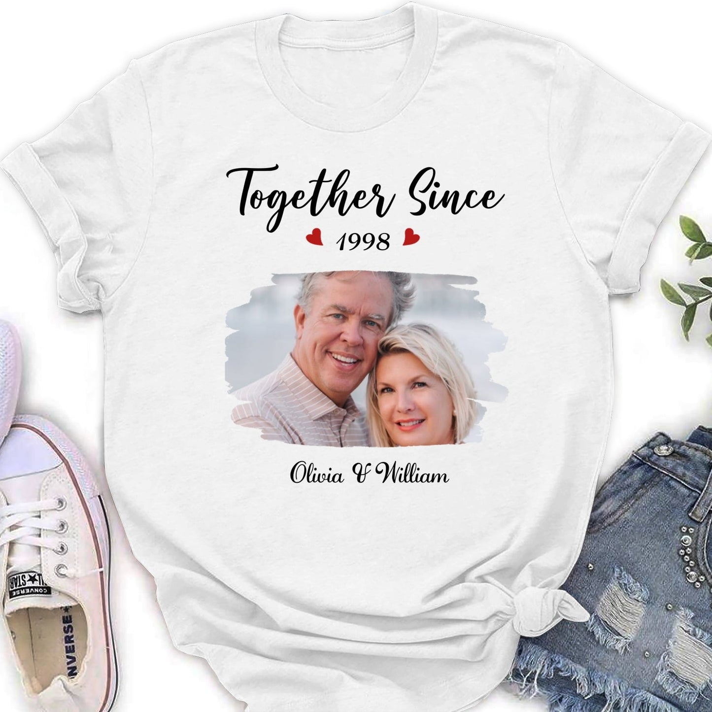 Together Since Husband Wife Photo - Personalized Custom Shirt
