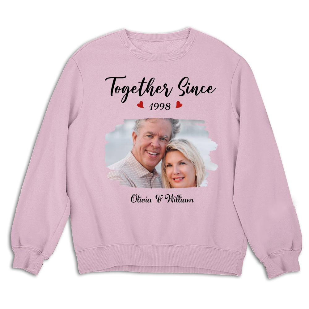 Together Since Husband Wife Photo - Personalized Custom Shirt