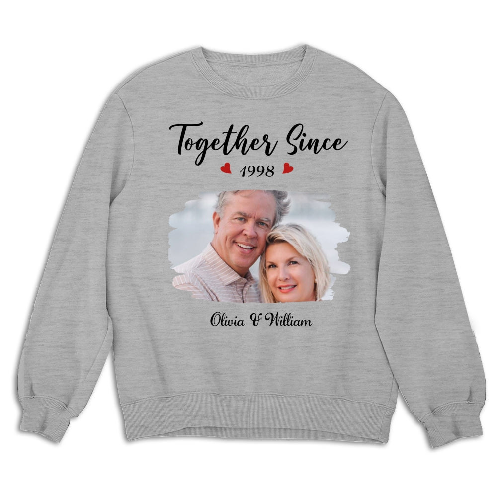 Together Since Husband Wife Photo - Personalized Custom Shirt