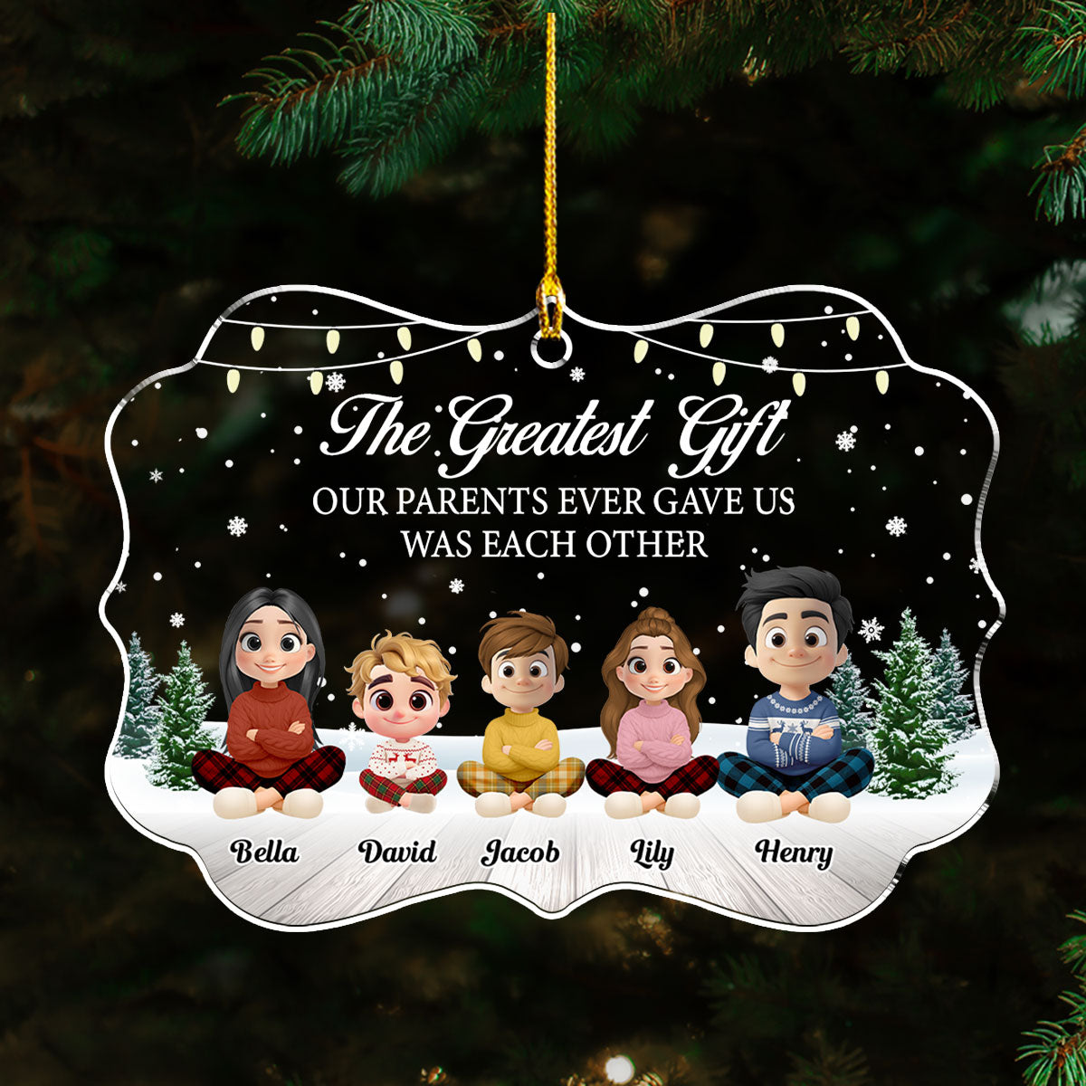 The Most Precious Gift Is Us - Personalized Custom Acrylic Ornament