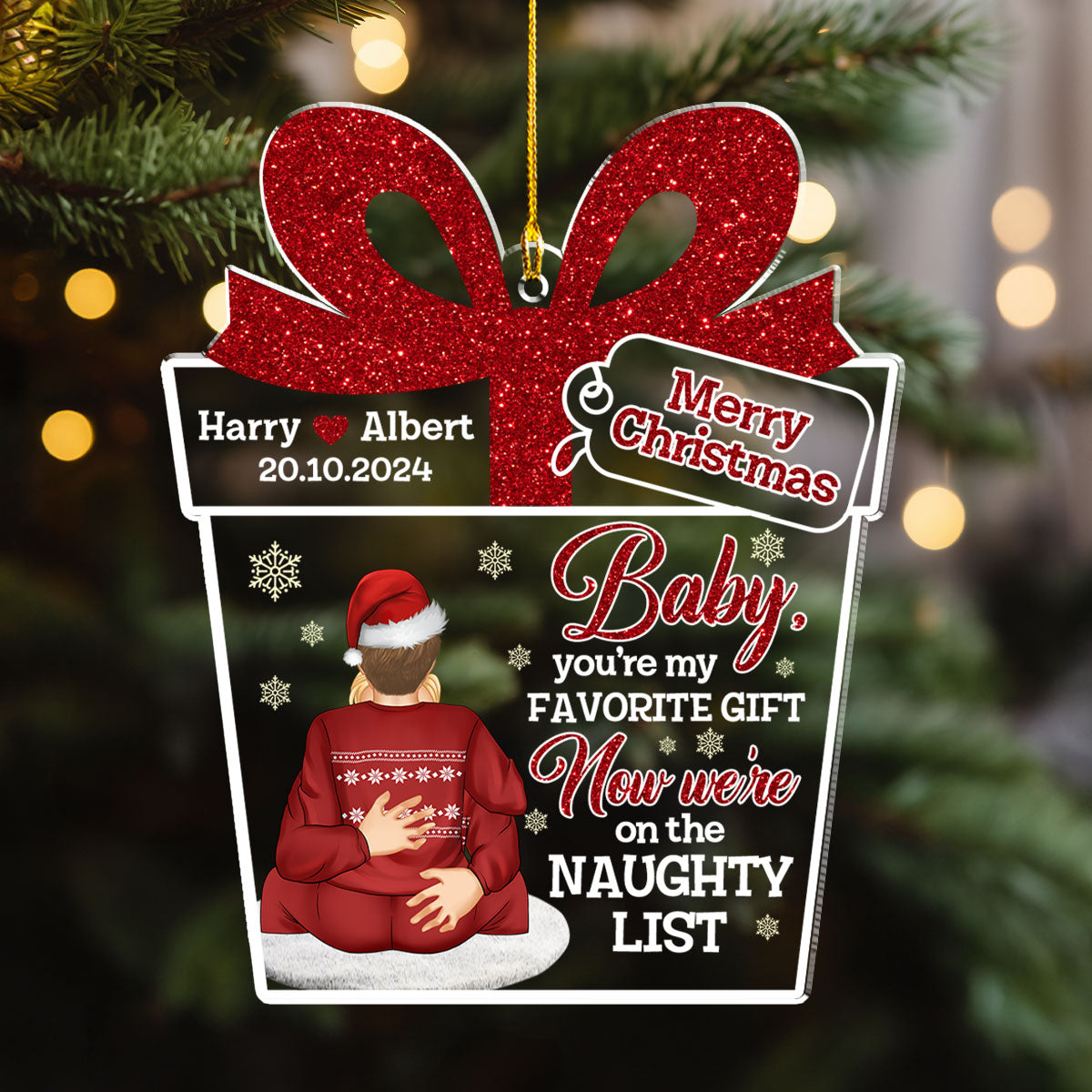 We Are On The Naughty List - Personalized Custom Acrylic Ornament
