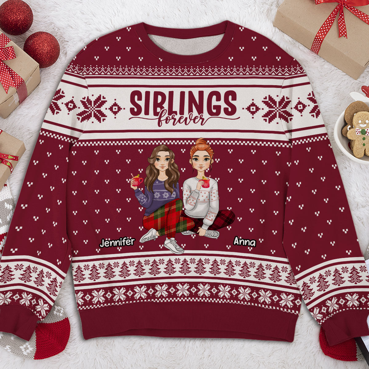 My Siblings Are My Best Friends - Personalized Custom All-over-print Sweatshirt