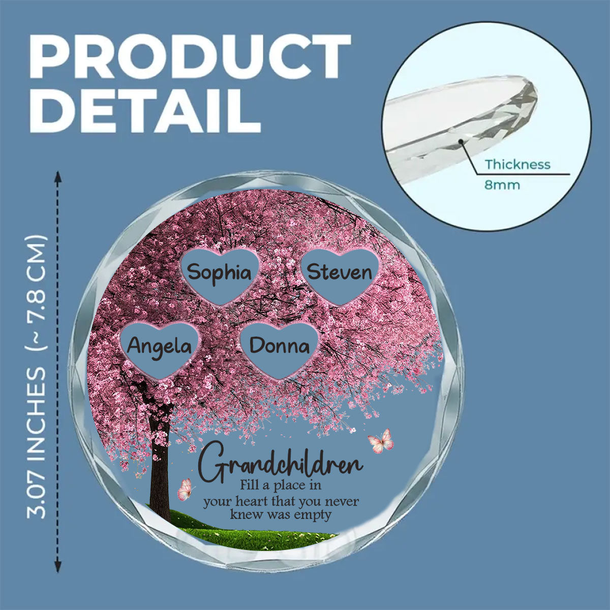 Fill A Place In Your Heart - Personalized Custom Glass Ornament