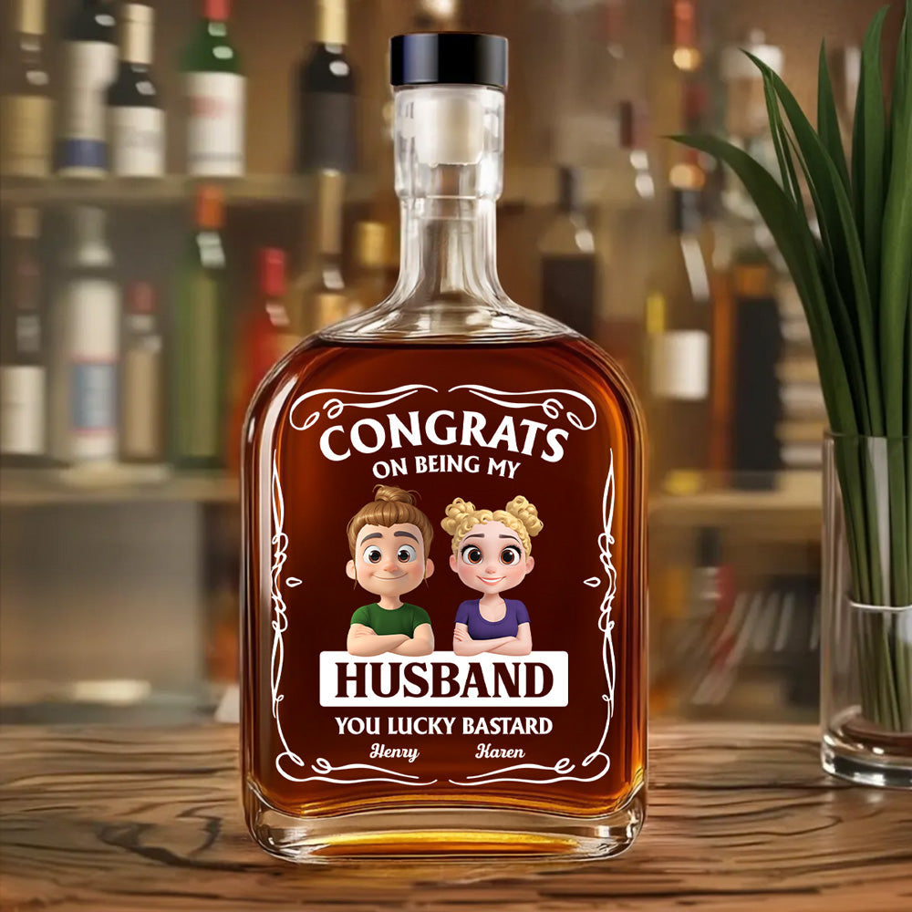 Congratulation Husband - Personalized Custom Spirits Decanter