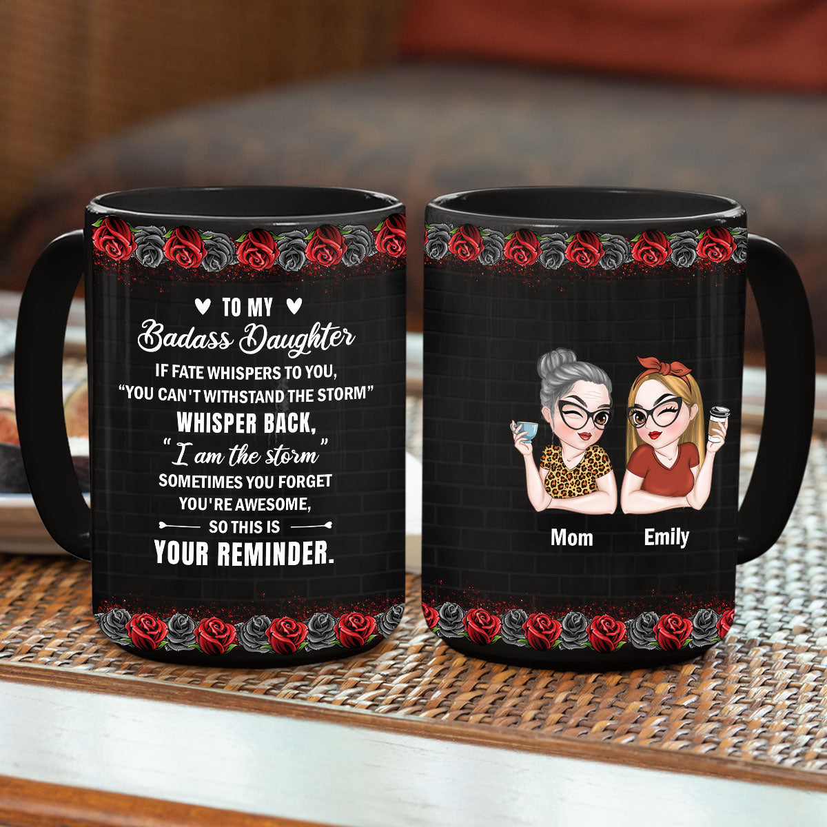 For The Strongest Daughter - Personalized Custom Coffee Mug