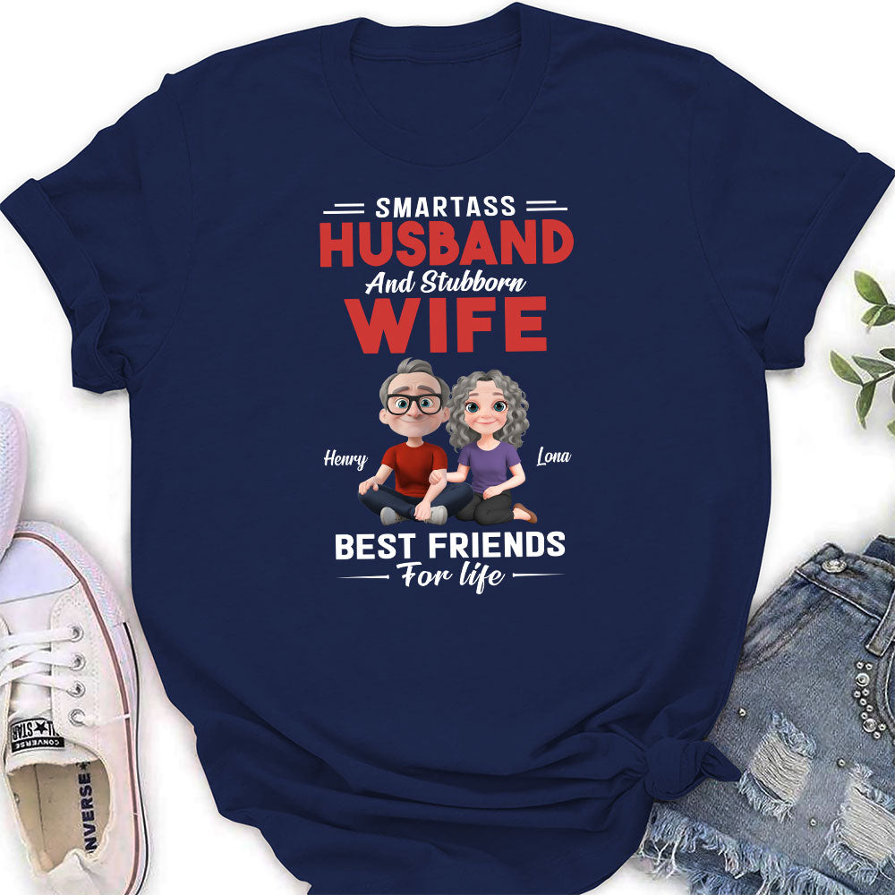 Smartass Husband And Stubborn Wife - Personalized Custom Shirt