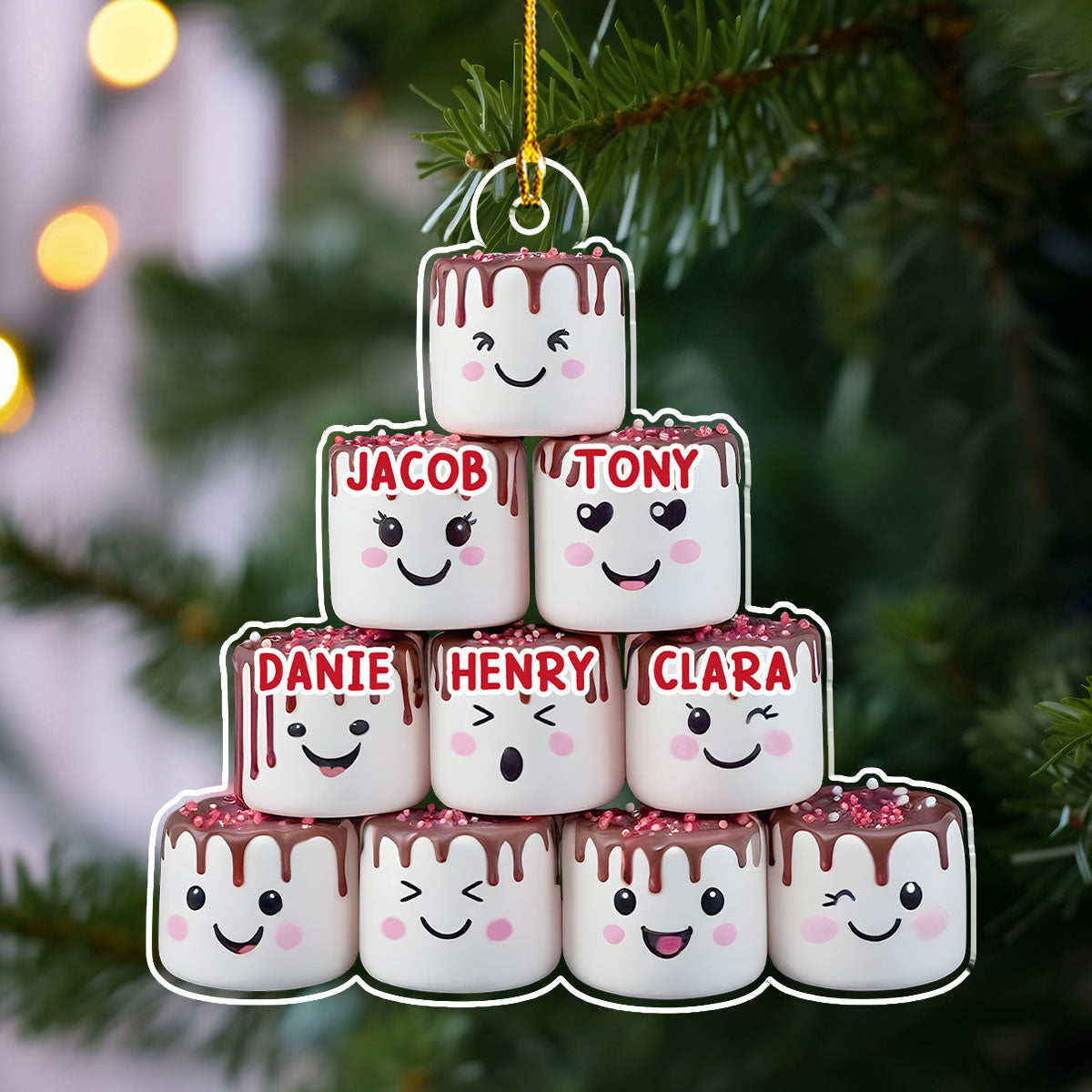 Marshmallow Family - Personalized Custom Acrylic Ornament