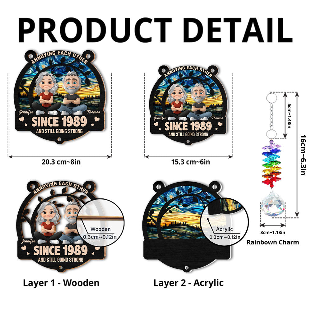 Love You Forever - Personalized Custom Suncatcher With Crystal Rainbow Charm