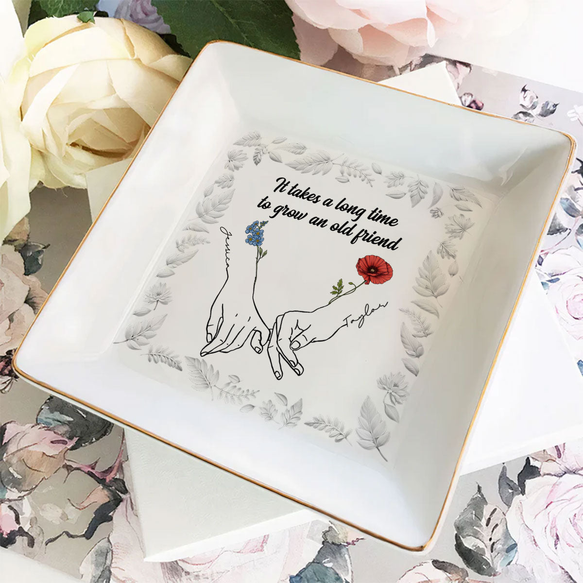 It Takes A Long Time - Personalized Custom Jewelry Dish