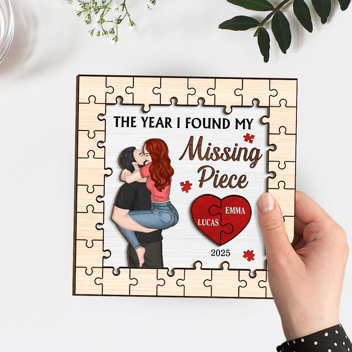 Couple With Love - Personalized Custom Wooden Plaque