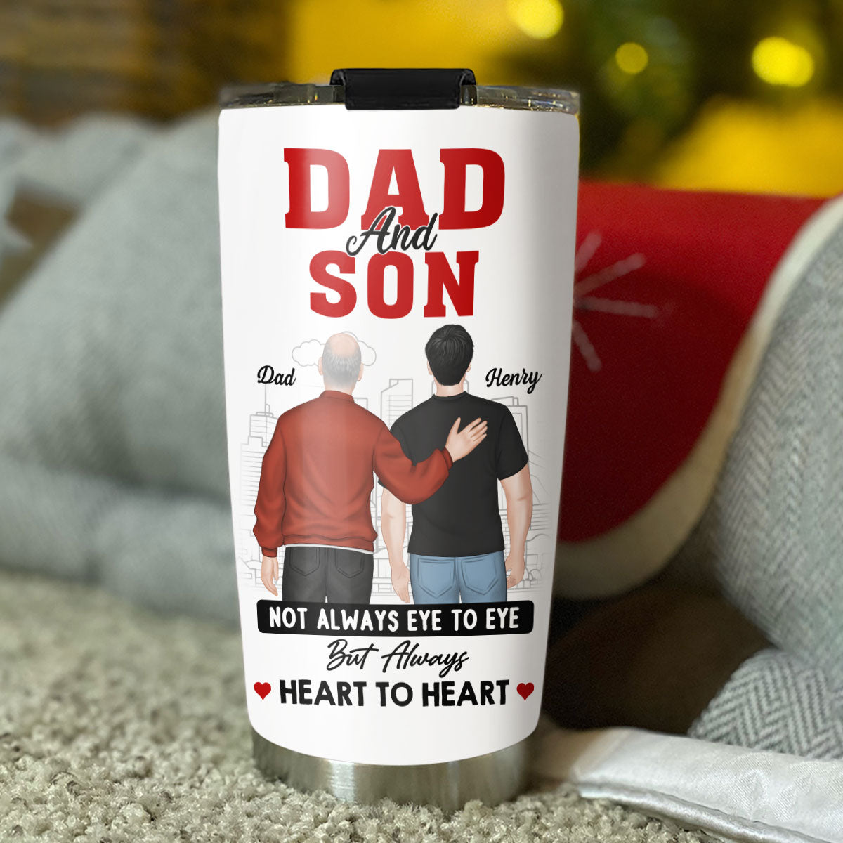 Father And Son Different Paths Same Heart - Personalized Custom Tumbler