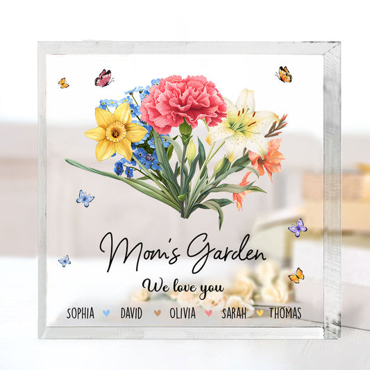 Flower Birth Month Garden - Personalized Custom Acrylic Plaque