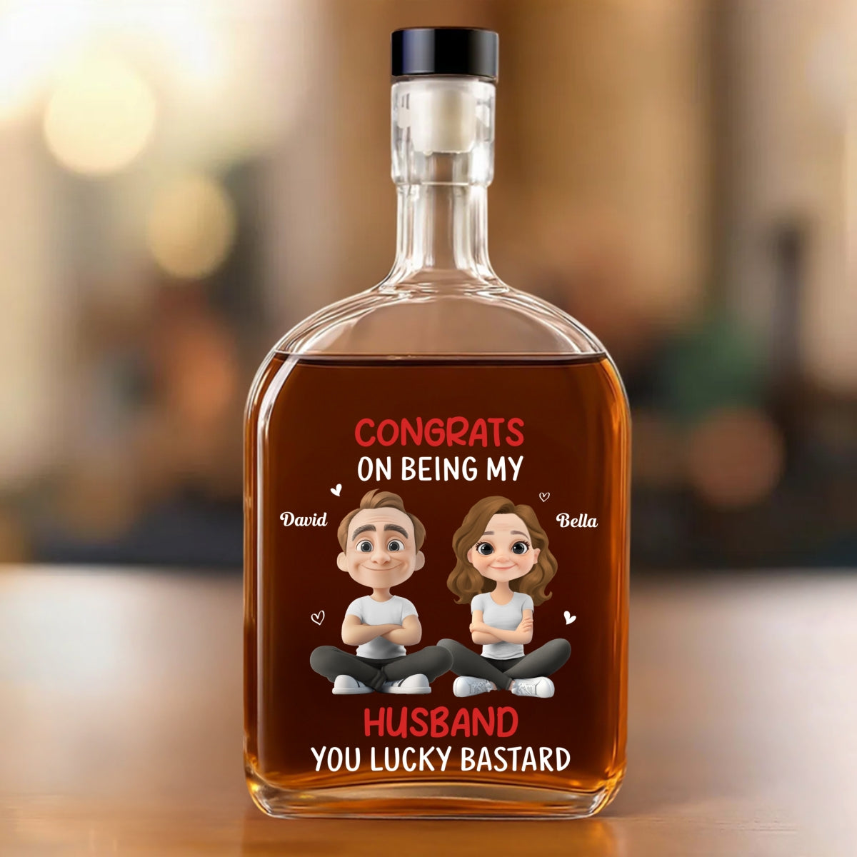 Congrats My Husband - Personalized Custom Spirits Decanter