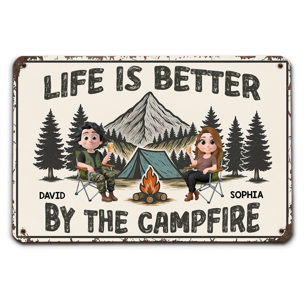 Simple Joys Are The Best - Personalized Custom Metal Sign