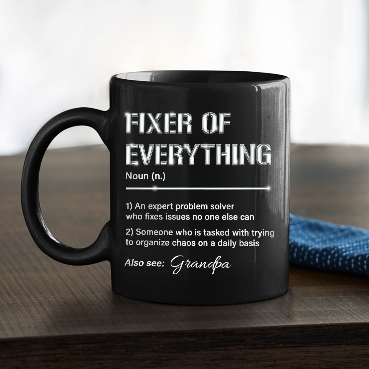 Grandpa Fixes Everything - Personalized Custom Coffee Mug