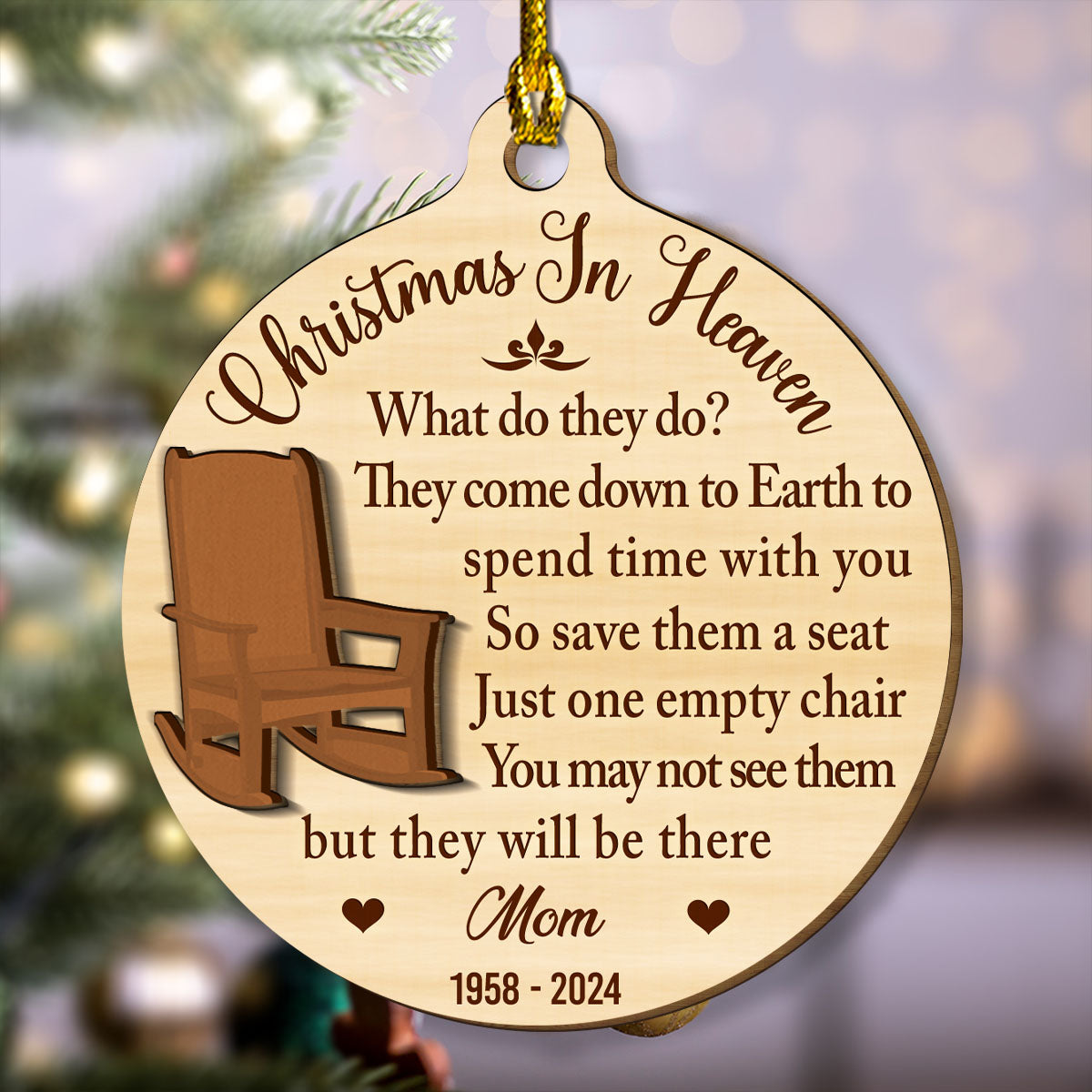 Christmas In Heaven - Personalized Custom Freeshape 2-Layered Wood Ornament
