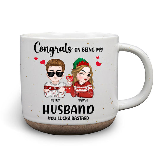 Congrats On Being My Husband - Personalized Custom Pottery Mug