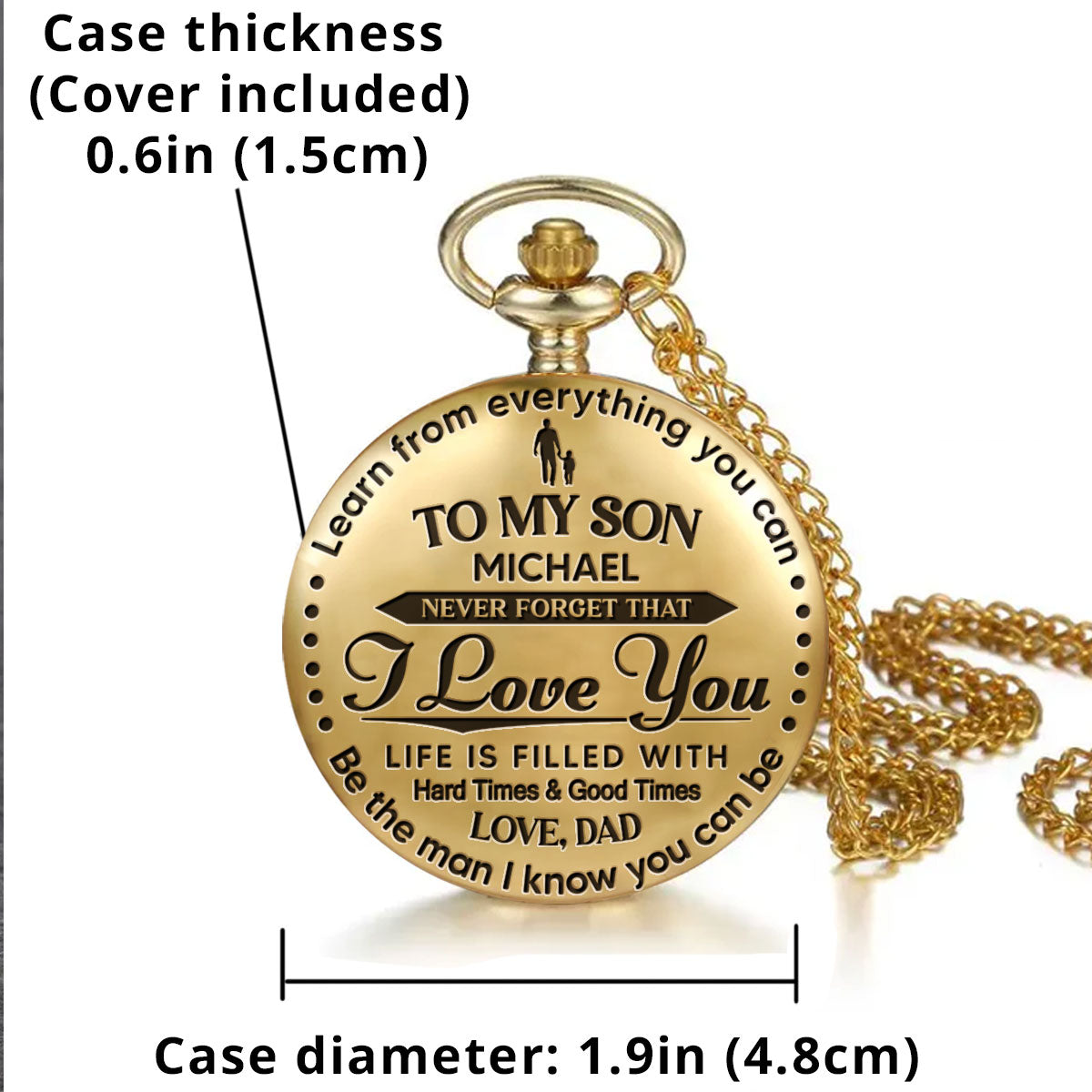 Be The Man I Know You Can Be - Personalized Custom Pocket Watch