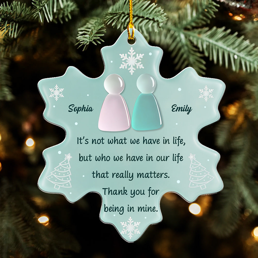Thank You For Being In Mine Sea Glass - Personalized Custom Acrylic Ornament