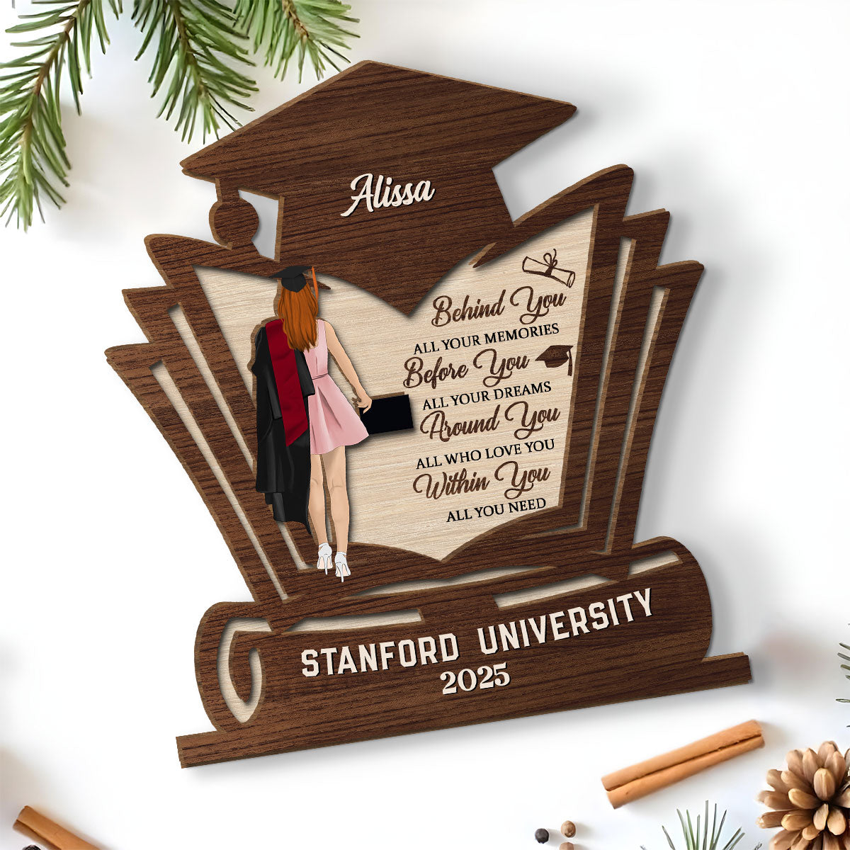 Before You All Your Dreams - Personalized Custom 2-Layer Wood Plaque With Flat Base