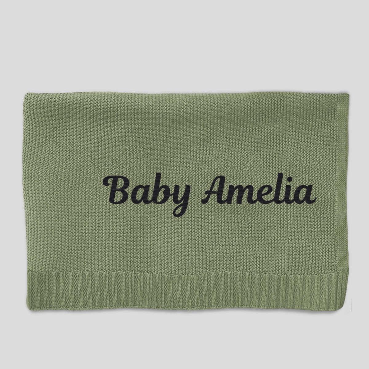 Baby Monogram - Personalized Custom Embroidered Knitted Baby Blanket