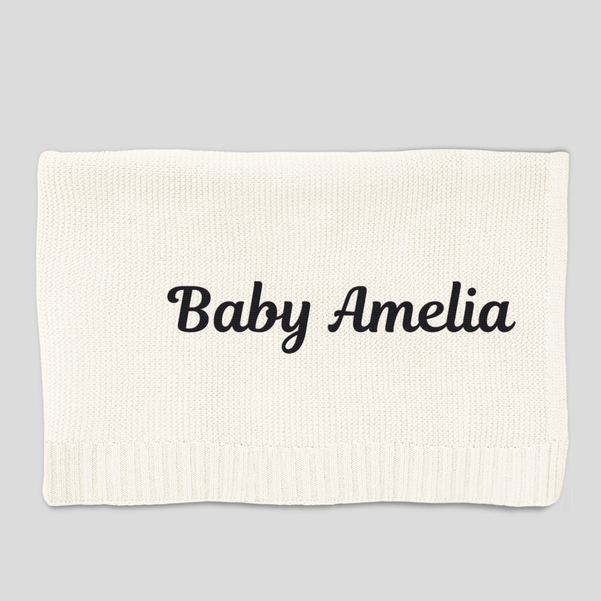 Baby Monogram - Personalized Custom Embroidered Knitted Baby Blanket