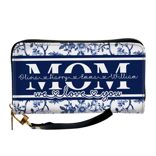 I Love You Mom - Personalized Custom Leather Wallet
