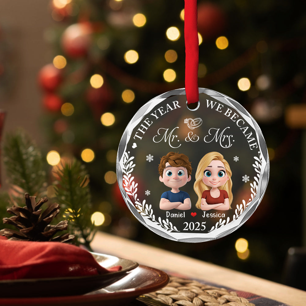 Save The Special Date - Personalized Custom Glass Ornament