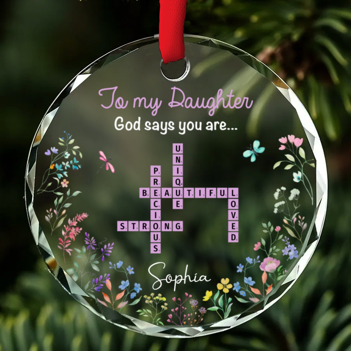 God Says You Are - Personalized Custom Glass Ornament
