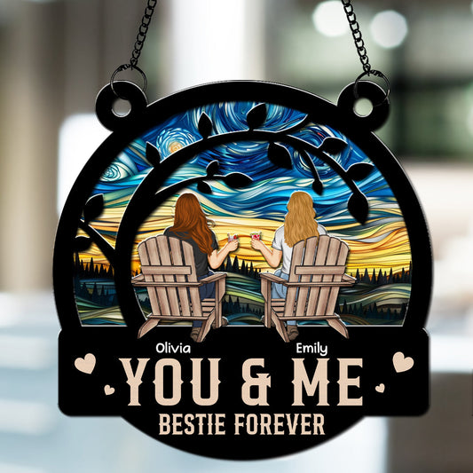 You And Me Are Bestie - Personalized Custom Suncatcher