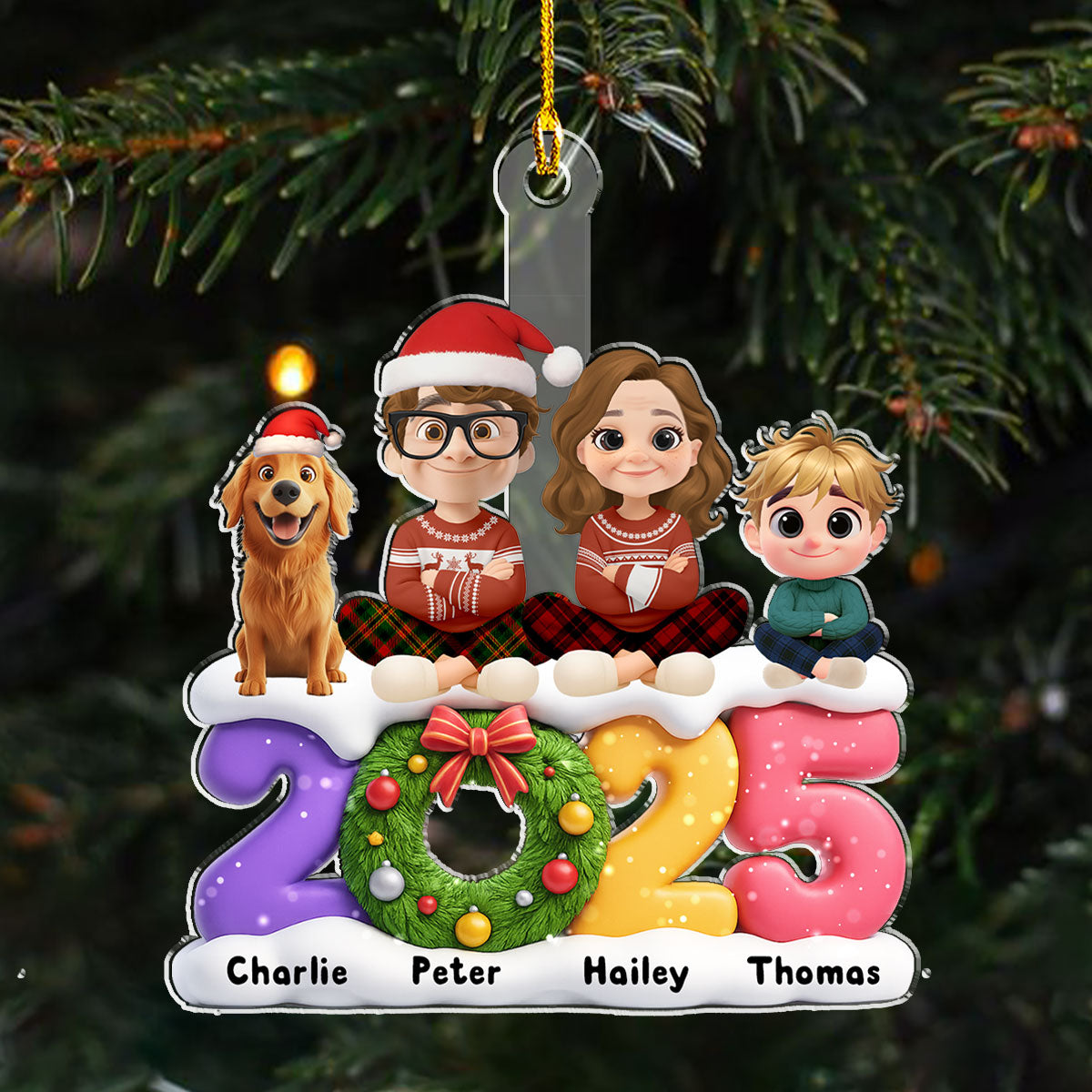 Our Christmas Our Love Family - Personalized Custom Acrylic Ornament