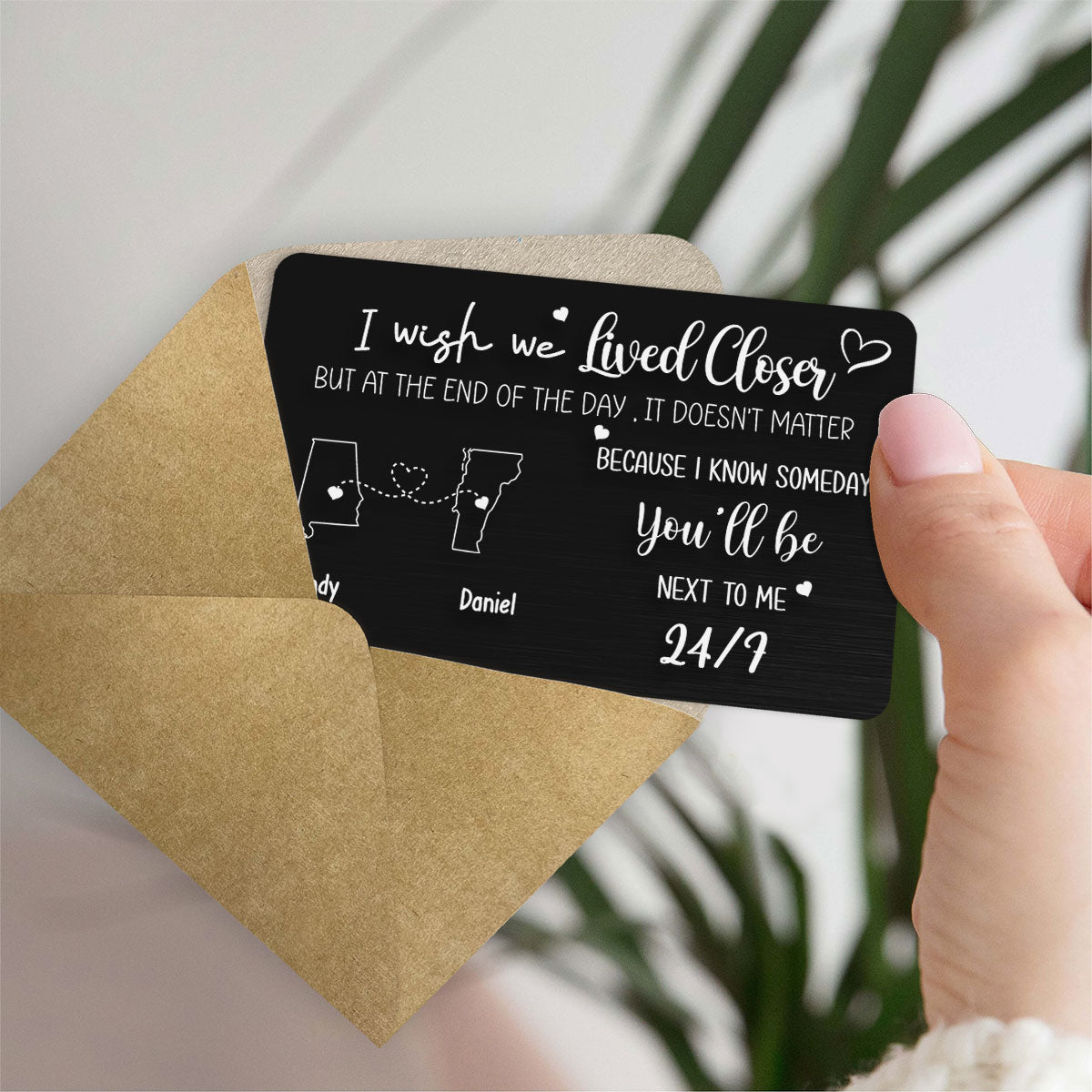 I Wish We Lived Closer - Personalized Custom Wallet Card