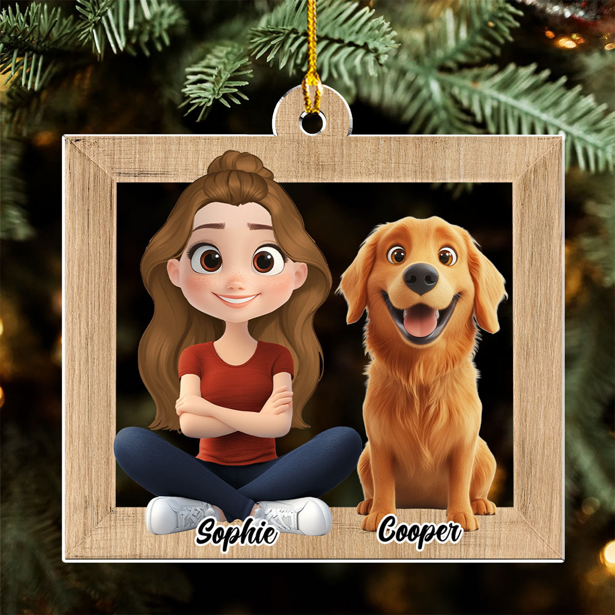 Cute Dog Mum - Personalized Custom Acrylic Ornament 